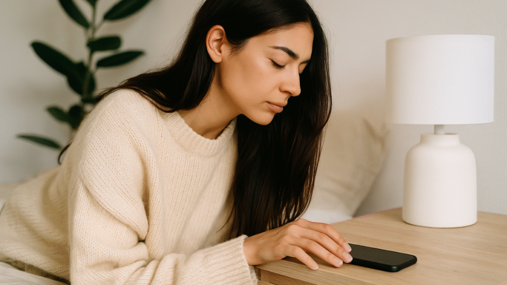 chica consultando el móvil lo que le impide recuperar el foco