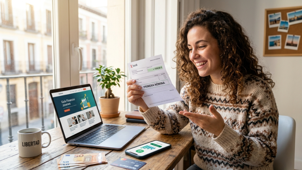chica revisando su nomina en finanzas para jovenes