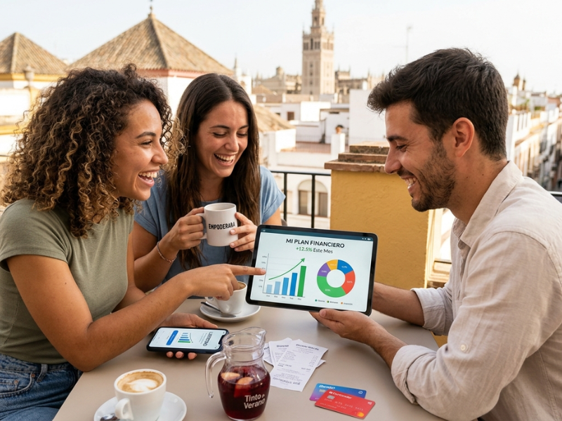 grupo de personas mirando finanzas para jovenes